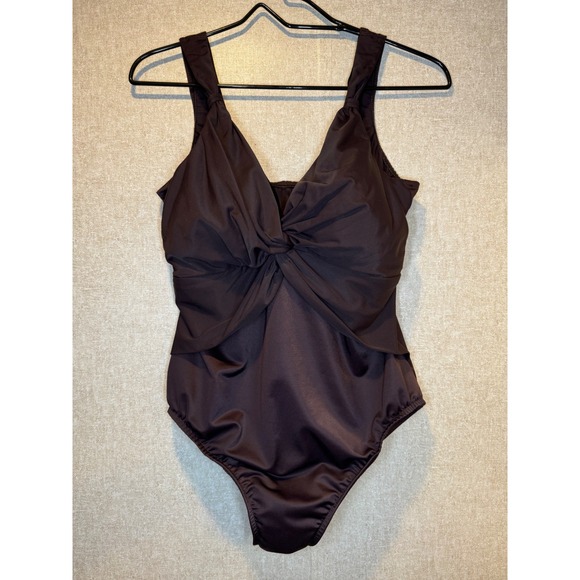 Miraclesuit Other - Miraclesuit Estilo Cocoa Brown Twist Front One Piece Swimsuit Slimming Size 16W